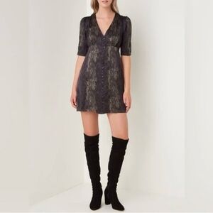 All Saints Kota Masala mini dress snake print